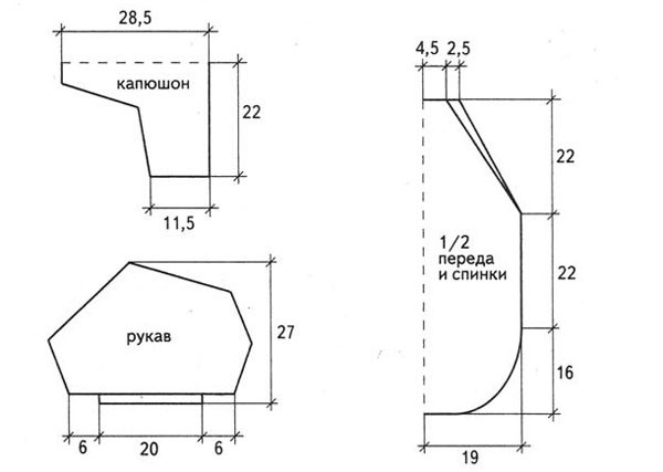 Как связать конверт для новорожденного схема