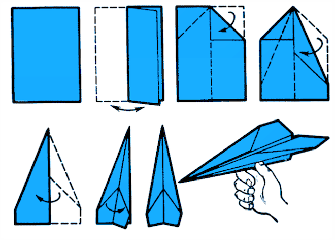 Самолет из листа бумаги