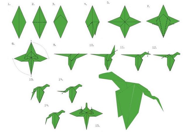Дракон оригами схема 4