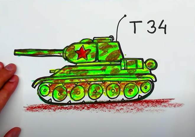 Рисунок танк Т34 13