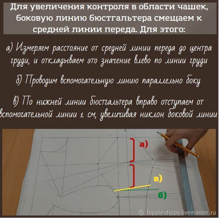 Выкройка базовой основы бюстгальтера, фото № 5