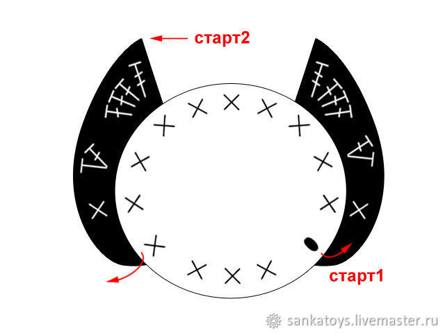 Вяжем брошь Панда, фото № 15