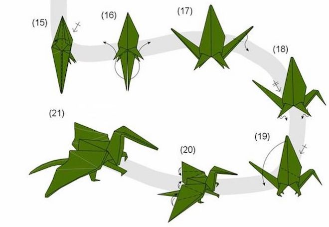 Дракон оригами схема 3