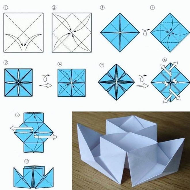Кораблик-пароход из бумаги