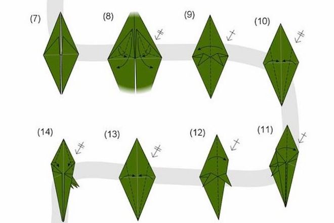 Дракон оригами схема 2
