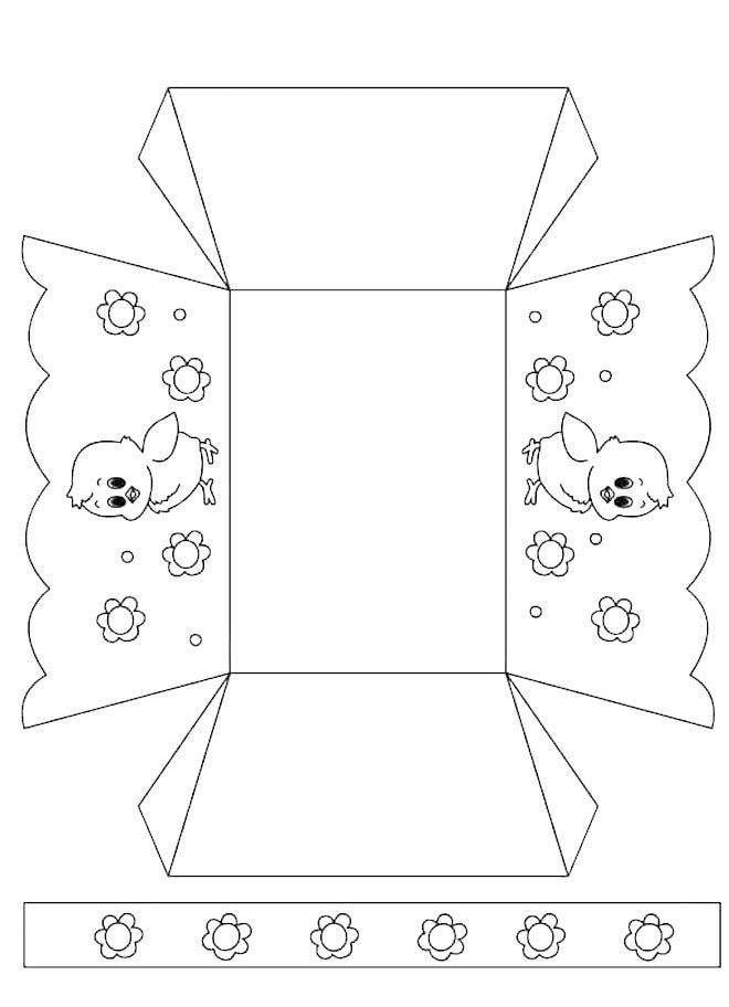Шаблон пасхальной корзины 1