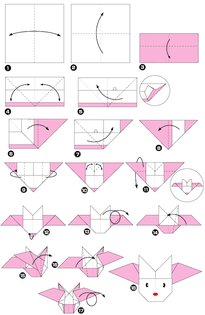 Летучая мышь оригами 1
