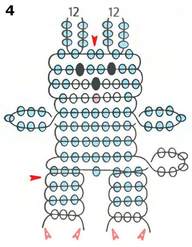 сплести зайца из бисера